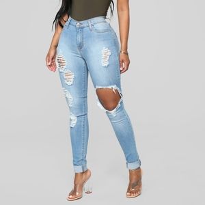 Fashion Nova Vibrant Miu Glistening Jeans